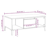 NNEVL Coffee Table Grey Sonoma 90x50x36.5 cm Engineered Wood