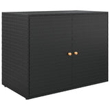 NNEVL Garden Storage Cabinet Black 100x55.5x80 cm Poly Rattan