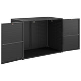 NNEVL Garden Storage Cabinet Black 100x55.5x80 cm Poly Rattan