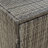 NNEVL Garden Storage Cabinet Grey 100x55.5x80 cm Poly Rattan