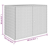 NNEVL Garden Storage Cabinet Grey 100x55.5x80 cm Poly Rattan