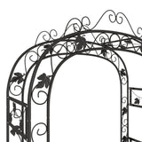 NNEVL Garden Arch Black 116x45x240 cm Steel