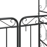 NNEVL Garden Arch with Gate Black 108x45x235 cm Steel