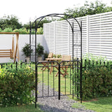 NNEVL Garden Arch with Gate Black 108x45x235 cm Steel