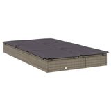 NNEVL 2-Person Sunbed with Cushions Grey Poly Rattan