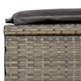 NNEVL 2-Person Sunbed with Cushions Grey Poly Rattan