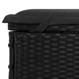 NNEVL 2-Person Sunbed with Cushions Black Poly Rattan