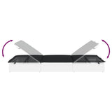 NNEVL 2-Person Sunbed with Cushions White Poly Rattan