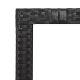 NNEVL Garden Table with Wooden Top Black Poly Rattan&Solid Wood Acacia