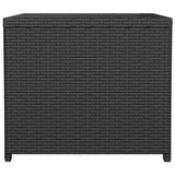 NNEVL Tea Table with Glass Top Black Poly Rattan&Tempered Glass