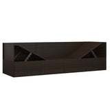 NNEVL Outdoor Lounge Bed with Cushions Brown Poly Rattan