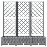 NNEVL Garden Planter with Trellis Light Grey 120x40x121.5 cm PP