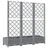 NNEVL Garden Planter with Trellis Light Grey 120x40x121.5 cm PP