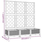 NNEVL Garden Planter with Trellis Light Grey 120x40x121.5 cm PP