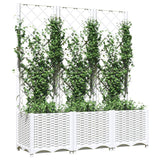 NNEVL Garden Planter with Trellis White 120x40x136 cm PP