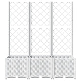 NNEVL Garden Planter with Trellis White 120x40x136 cm PP
