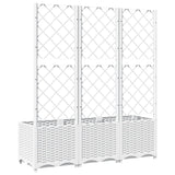NNEVL Garden Planter with Trellis White 120x40x136 cm PP