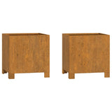 NNEVL Planters with Legs 2 pcs Rusty 32x30x33 cm Corten Steel