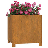NNEVL Planter with Legs Rusty 42x40x43 cm Corten Steel
