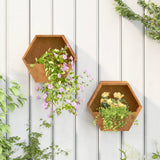 NNEVL Wall Planters 2 pcs Rusty Corten Steel 30x10x25 cm