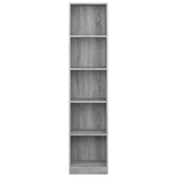 NNEVL 5-Tier Book Cabinet Grey Sonoma 40x24x175 cm Engineered Wood