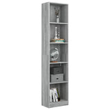 NNEVL 5-Tier Book Cabinet Grey Sonoma 40x24x175 cm Engineered Wood