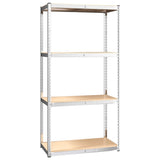 NNEVL 4-Layer Shelves 3 pcs Silver Steel&Engineered Wood