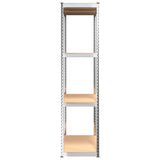 NNEVL 4-Layer Shelves 3 pcs Silver Steel&Engineered Wood