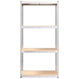 NNEVL 4-Layer Shelves 4 pcs Silver Steel&Engineered Wood