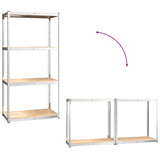 NNEVL 4-Layer Shelves 4 pcs Silver Steel&Engineered Wood
