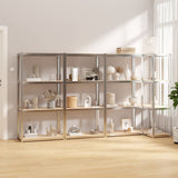 NNEVL 4-Layer Shelves 4 pcs Silver Steel&Engineered Wood