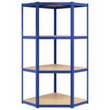 NNEVL 4-Layer Shelves 2 pcs Blue Steel&Engineered Wood