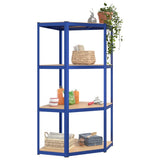 NNEVL 4-Layer Shelves 3 pcs Blue Steel&Engineered Wood