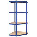 NNEVL 4-Layer Shelves 3 pcs Blue Steel&Engineered Wood