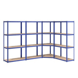 NNEVL 4-Layer Shelves 4 pcs Blue Steel&Engineered Wood