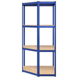NNEVL 4-Layer Shelves 4 pcs Blue Steel&Engineered Wood