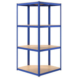 NNEVL 4-Layer Shelves 4 pcs Blue Steel&Engineered Wood