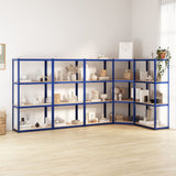 NNEVL 4-Layer Shelves 5 pcs Blue Steel&Engineered Wood