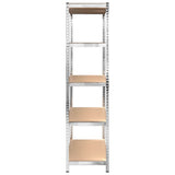 NNEVL 5-Layer Shelves 4 pcs Silver Steel and Engineered Wood