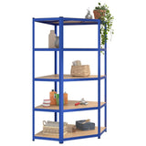 NNEVL 5-Layer Shelves 3 pcs Blue Steel&Engineered Wood