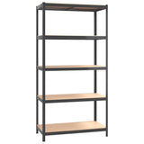 NNEVL 5-Layer Shelves 3 pcs Anthracite Steel&Engineered Wood
