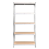 NNEVL 5-Layer Shelves 2 pcs Silver Steel and Engineered Wood