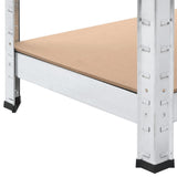 NNEVL 5-Layer Shelves 2 pcs Silver Steel and Engineered Wood