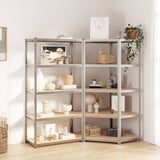 NNEVL 5-Layer Shelves 2 pcs Silver Steel and Engineered Wood