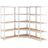 NNEVL 5-Layer Shelves 3 pcs Silver Steel and Engineered Wood