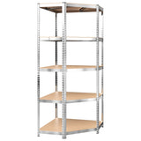 NNEVL 5-Layer Shelves 5 pcs Silver Steel and Engineered Wood