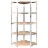 NNEVL 5-Layer Shelves 5 pcs Silver Steel and Engineered Wood