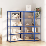 NNEVL 5-Layer Shelves 2 pcs Blue Steel&Engineered Wood