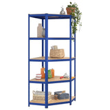 NNEVL 5-Layer Shelves 4 pcs Blue Steel&Engineered Wood