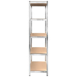 NNEVL 5-Layer Heavy-duty Shelves 2 pcs Silver Steel and Engineered Wood